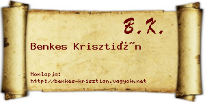 Benkes Krisztián névjegykártya